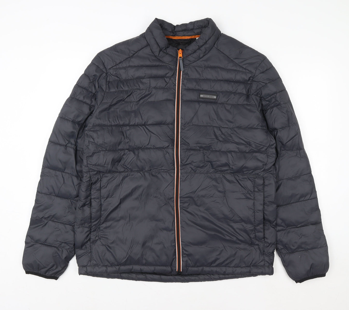 Jack & Jones Men's Black XL Puffer Jacket Lightweight Mid-Length