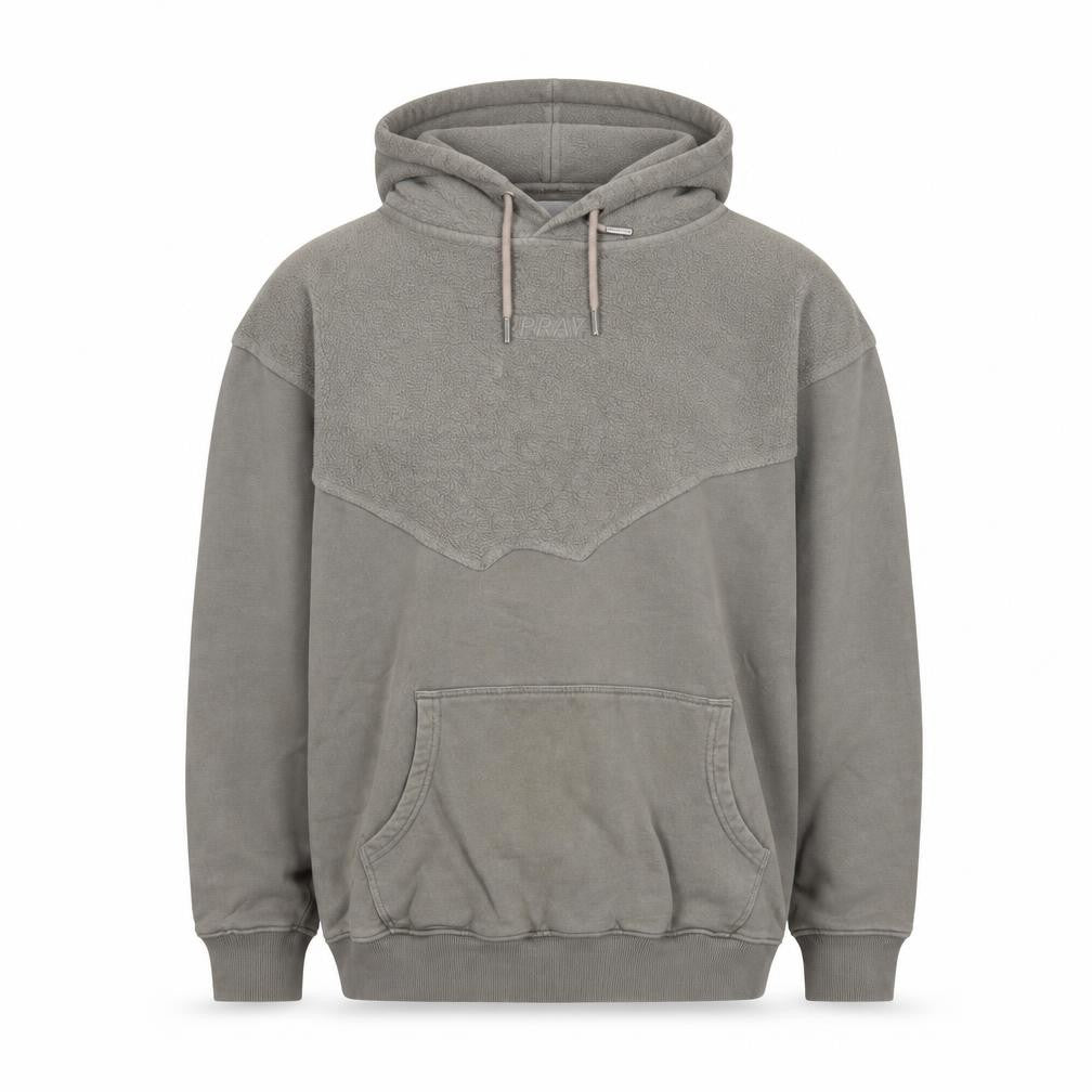Pray Men’s Grey XL Pullover Hoodie Cotton Fleece Sweatshirt