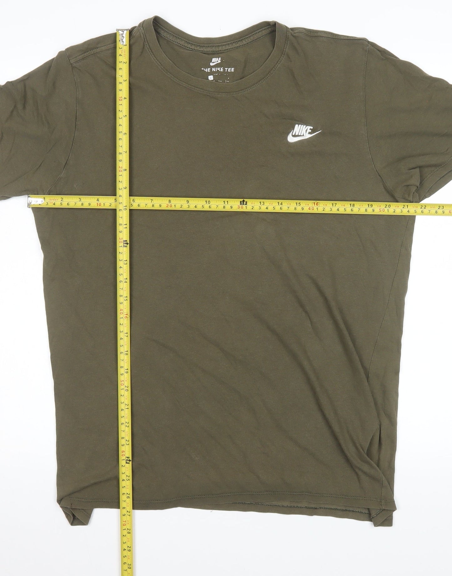 Mens UK Size L Nike Green  Cotton T-Shirt
