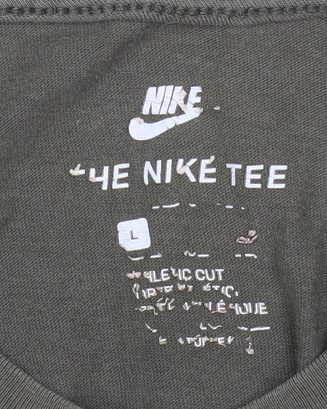 Mens UK Size L Nike Green  Cotton T-Shirt