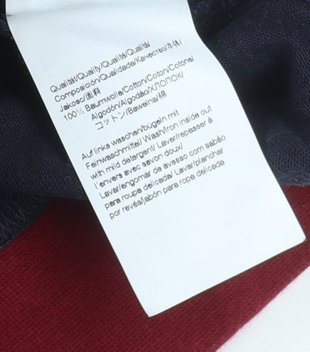 Hugo Boss Mens Blue Small Long Sleeve Cotton Crew Neck Top