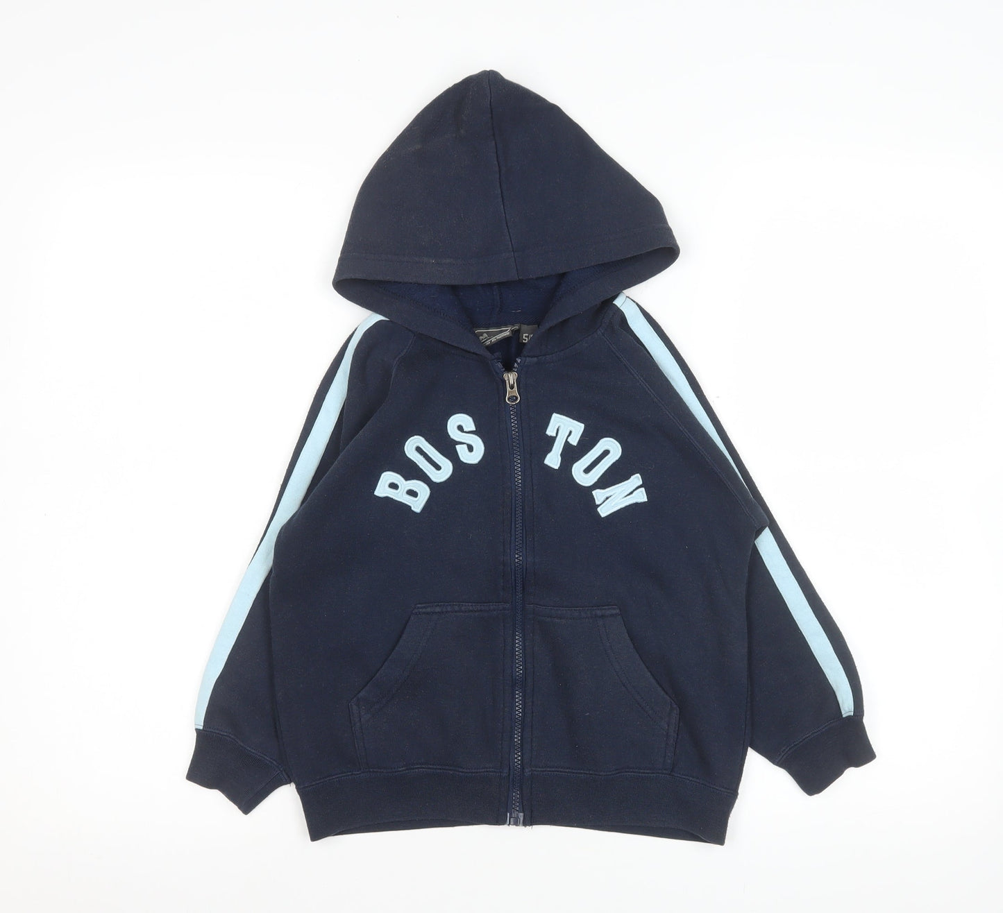 g:sixtyfour Boys Blue Hooded Zip Basic Jacket 5-6 Years Polyester Cotton