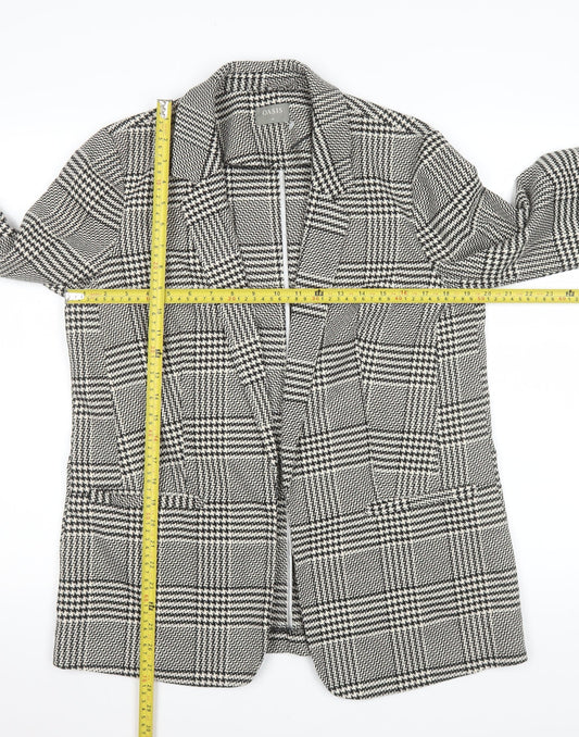 Oasis Women's Black Check Single Breasted Blazer UK 14 Classic Fit