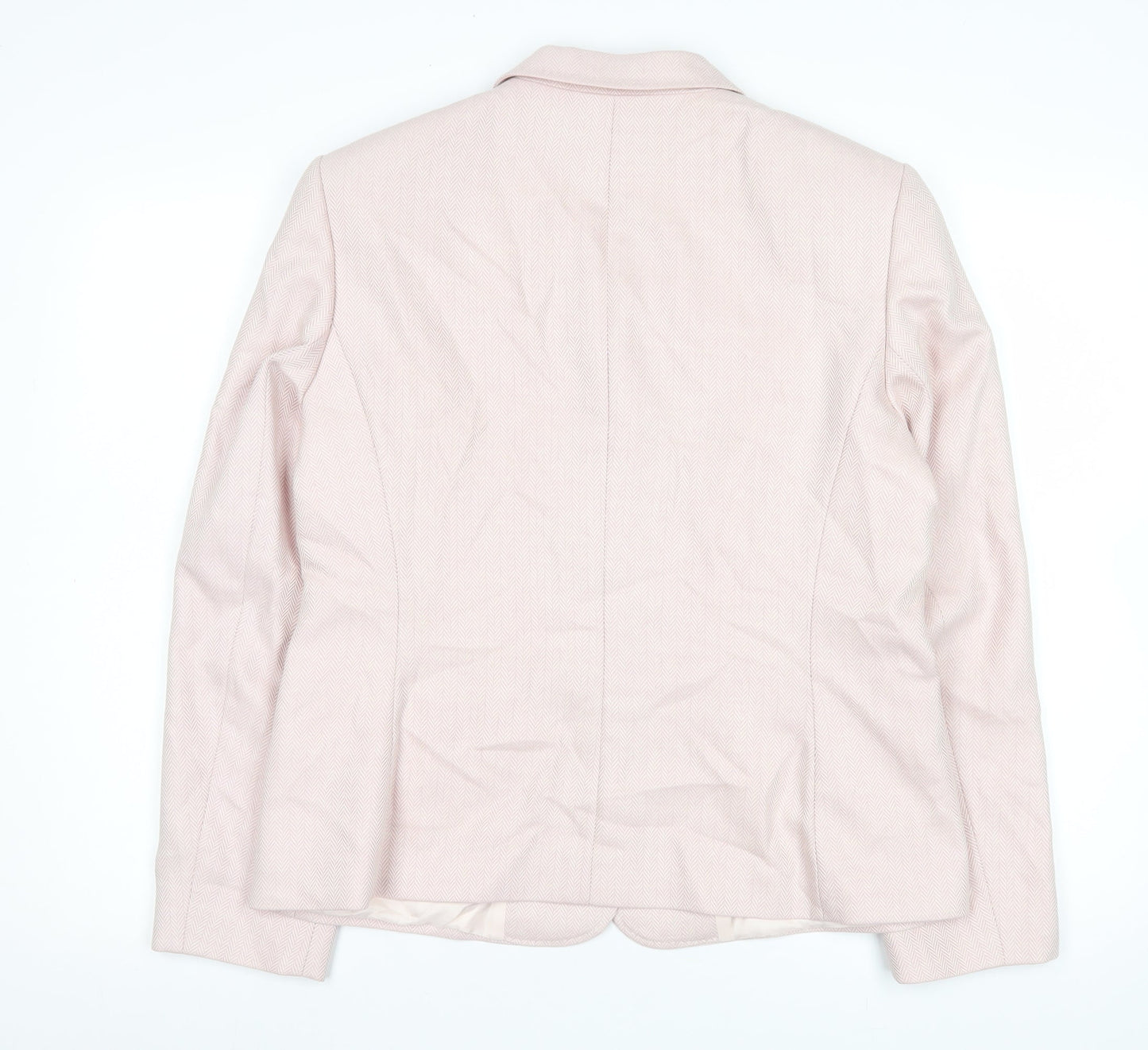 Jaeger Women Pink Wool Silk Blend Single-Breasted Blazer UK14