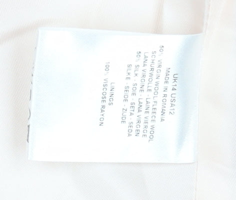 Jaeger Women Pink Wool Silk Blend Single-Breasted Blazer UK14