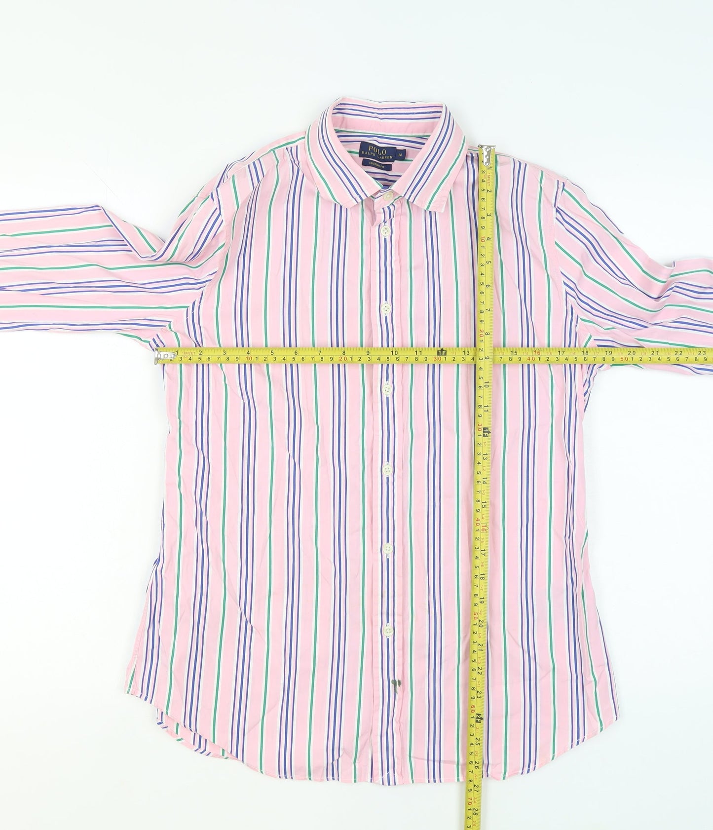 Womens UK Size 14 Ralph Lauren Pink 100% Cotton Button-Up