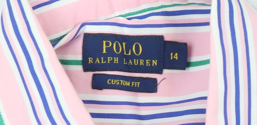 Womens UK Size 14 Ralph Lauren Pink 100% Cotton Button-Up