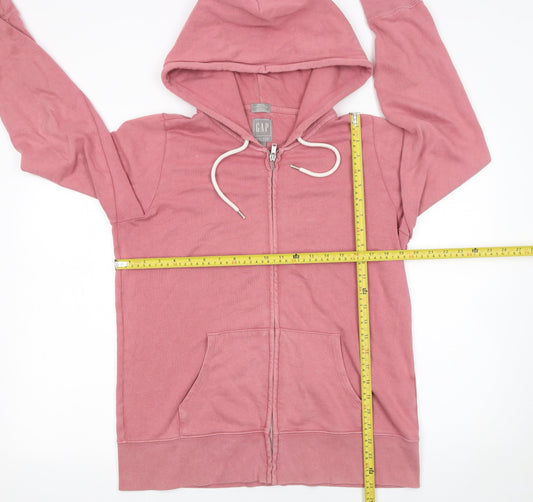 GAP Women Pink Full Zip Hoodie Medium Cotton Blend Casual