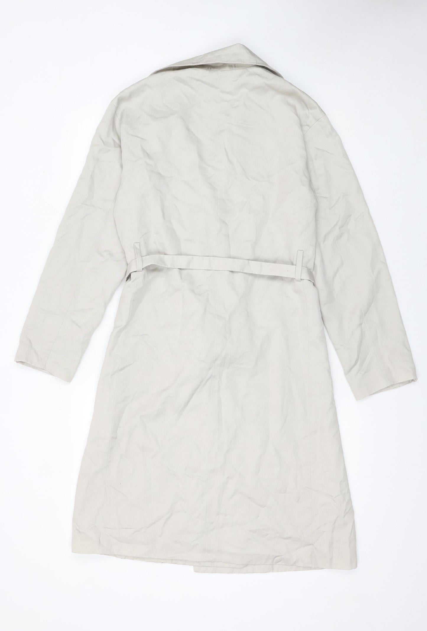 Uniqlo Womens Beige XS Classic Long Trench Coat Belted Lined