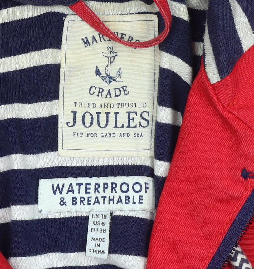 Womens UK Size 10 Regular Joules Red Cotton Jacket