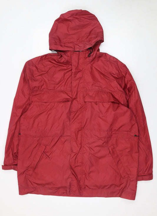Hawkshead Men's Red Hooded Rain Coat Jacket L 44in Water Resistant