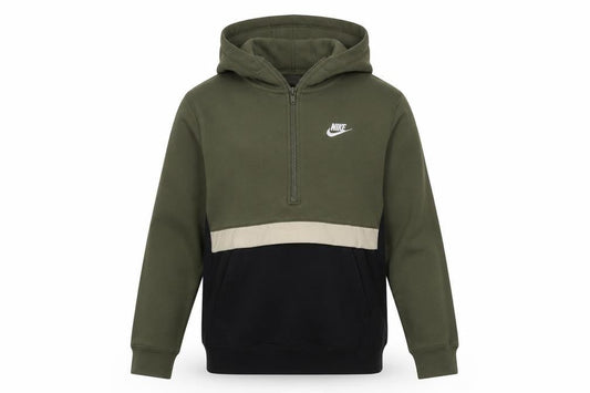 Nike Boys Green & Black 1/2 Zip Hoodie XL 158-170cm Cotton Blend Standard Fit
