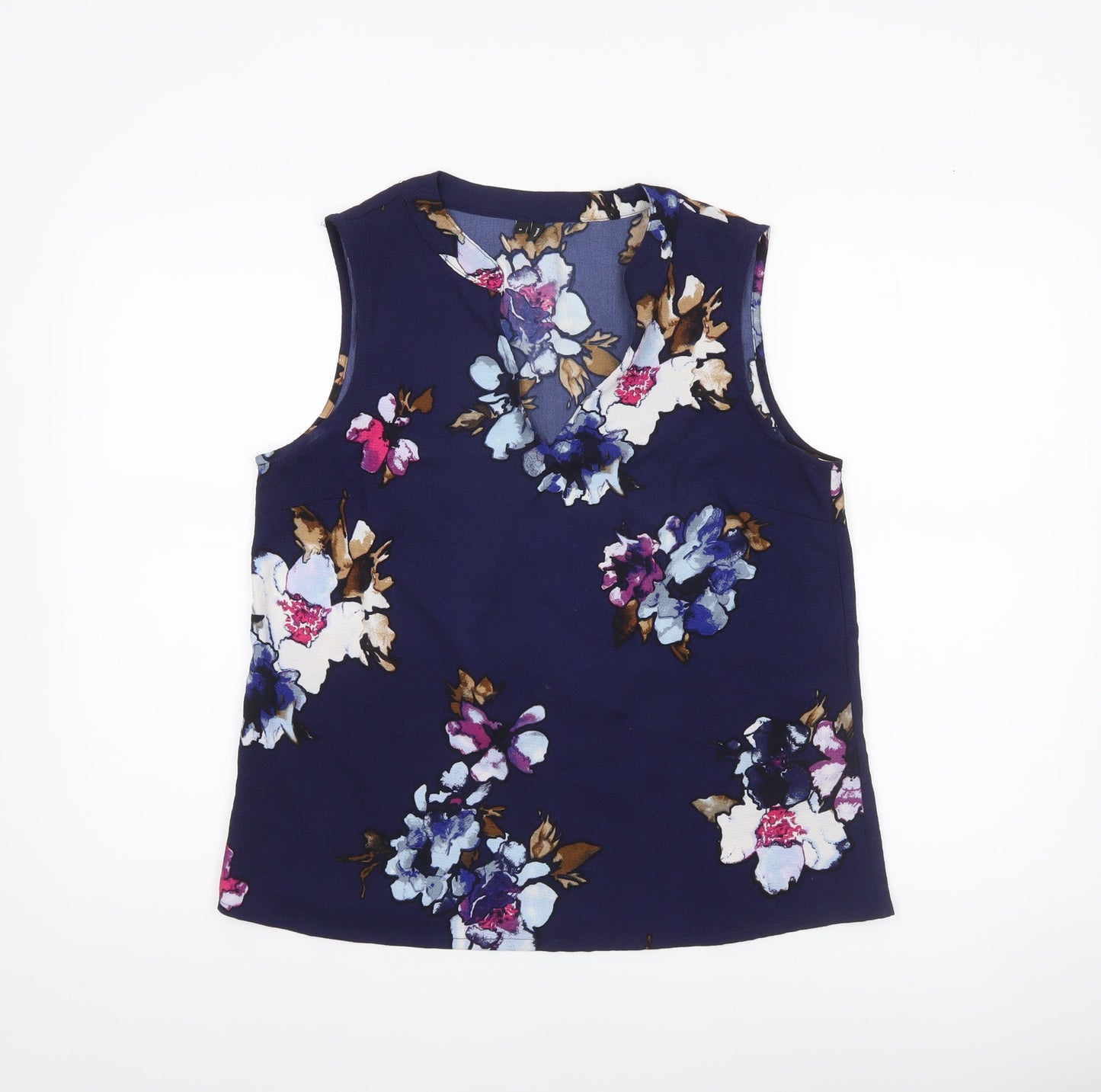 Vero Moda Womens Blue Floral Sleeveless Blouse M