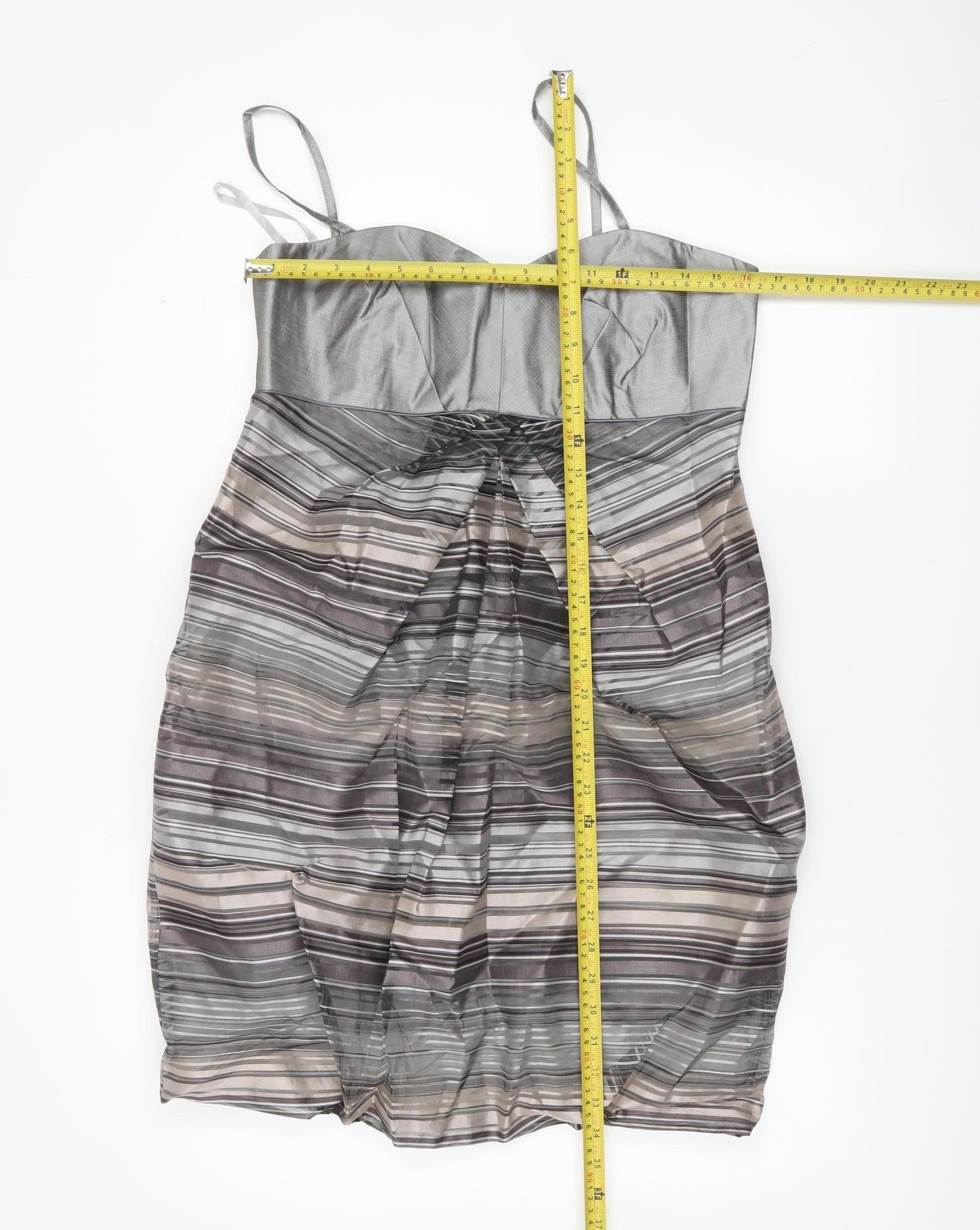 Principles Womens Grey Striped Bodycon Dress Size 14 Party Cocktail
