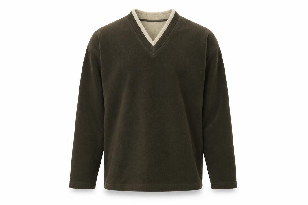 Originals Men's Brown Fleece V-Neck Pullover Sweatshirt Size S