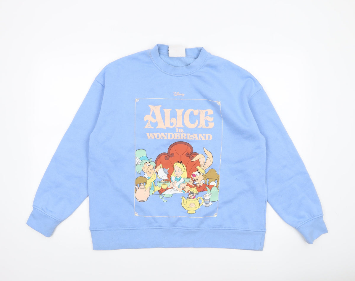 Disney Classics Women Blue Alice in Wonderland Pullover Sweatshirt Size S
