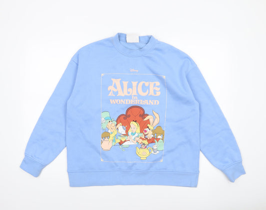 Disney Classics Women Blue Alice in Wonderland Pullover Sweatshirt Size S