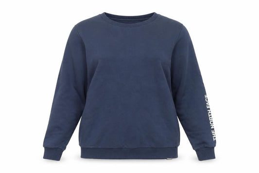 The North Face Women's Navy Blue Cotton Blend Crew Neck Sweatshirt Size S