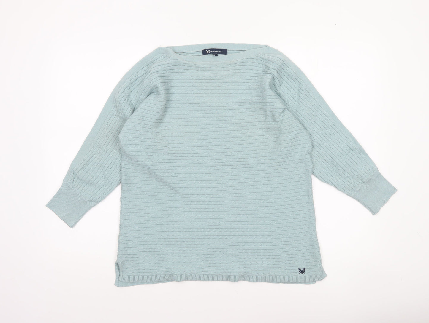 Crew Clothing Company Women's Green Size 12 Cable-Knit Jumper