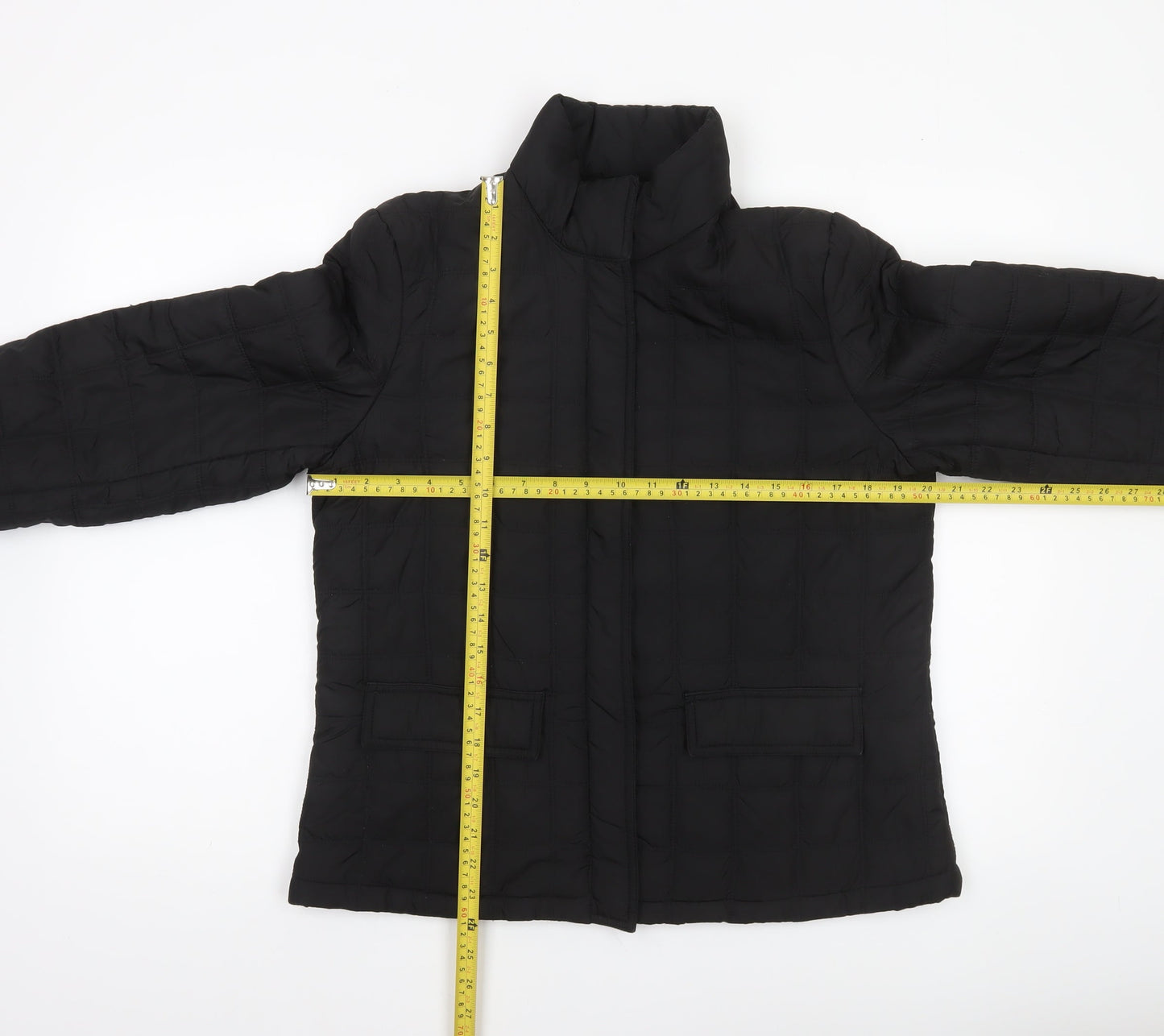 Bass Women's Black Quilted Puffer Jacket Size M Mid-Length Polyester