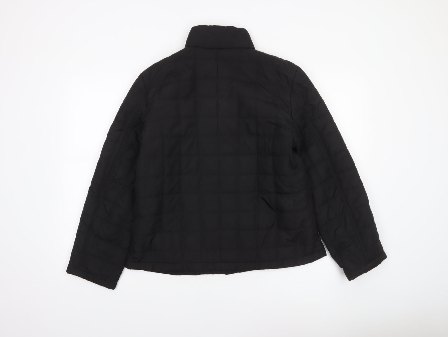 Bass Women's Black Quilted Puffer Jacket Size M Mid-Length Polyester