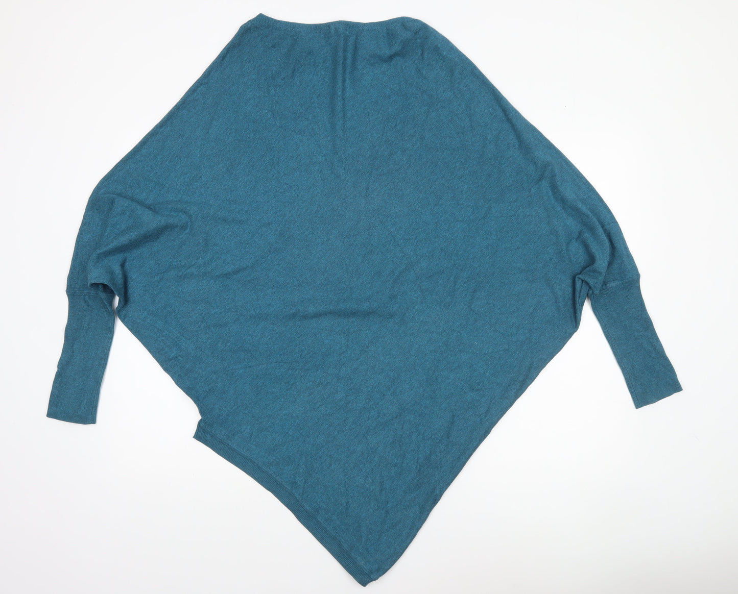 Tezenis Women Blue Batwing Cape Jumper Medium Lightweight Knit