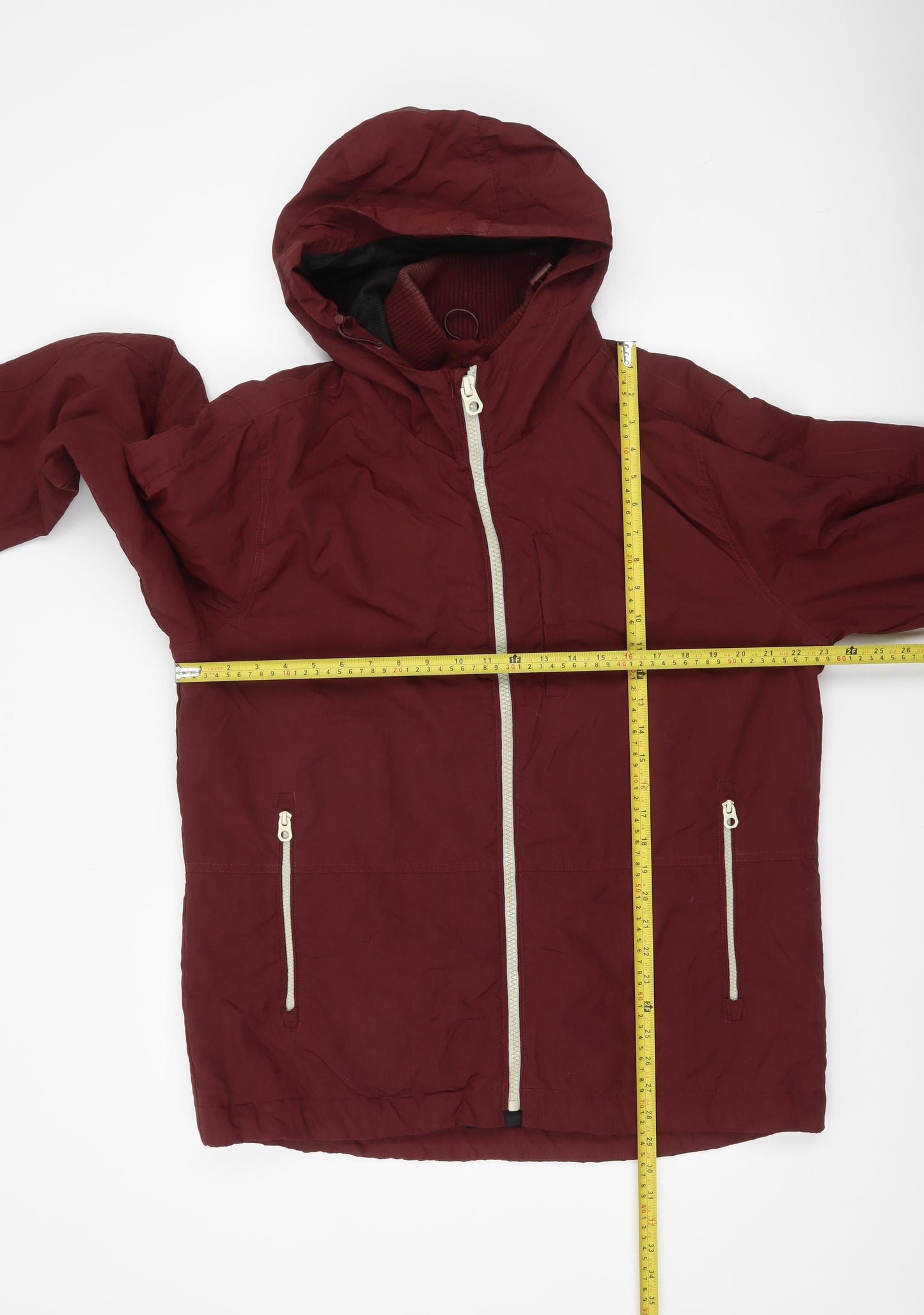 Next Men's Red Hooded Windbreaker Jacket Size L Lightweight Casual