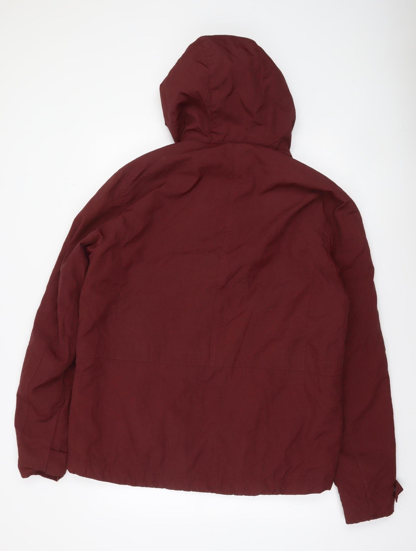 Next Men's Red Hooded Windbreaker Jacket Size L Lightweight Casual