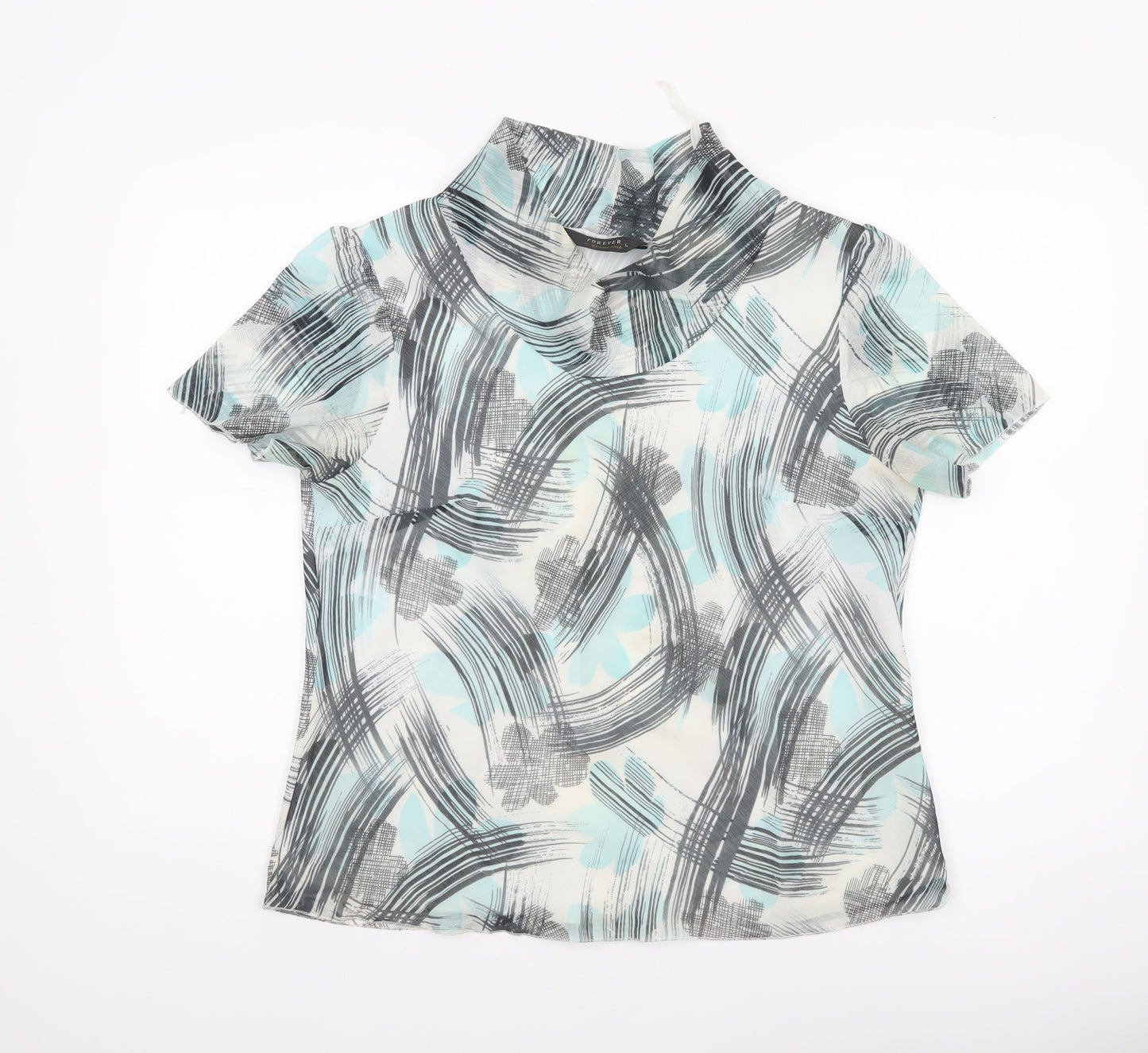 Forever by Michael Gold Women's Multicoloured Chiffon Blouse L