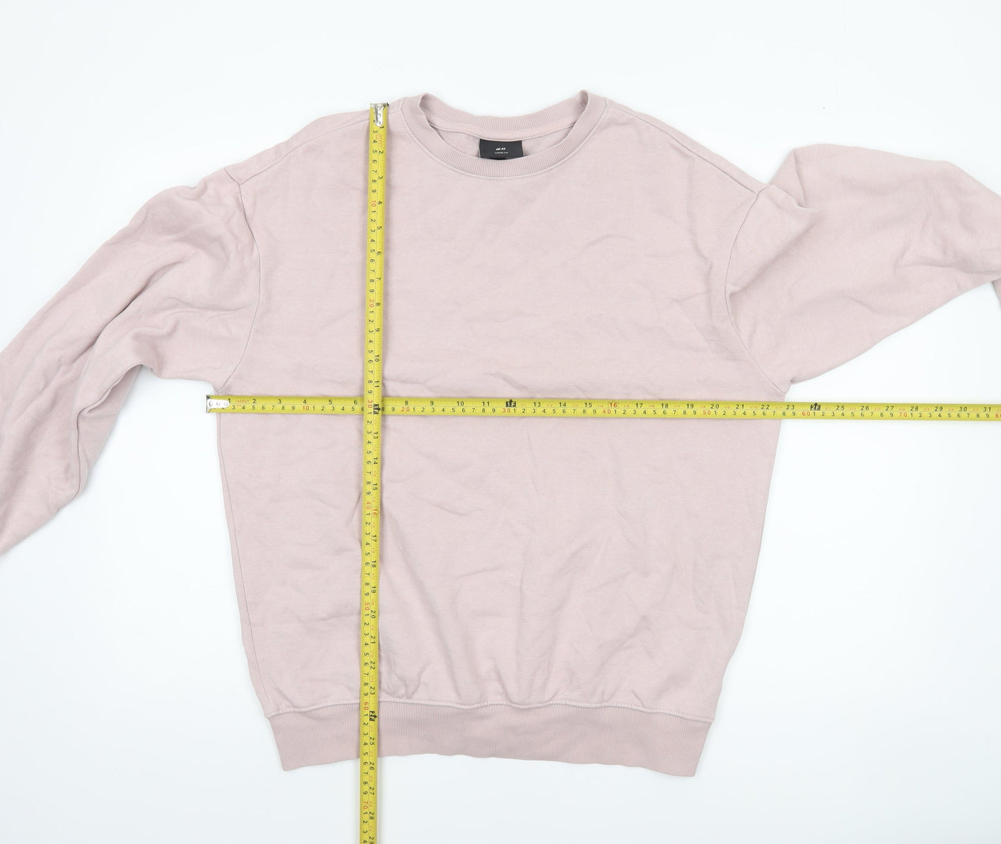 H&M Men’s Beige Loose Fit Sweatshirt Size S Crew Neck Pullover