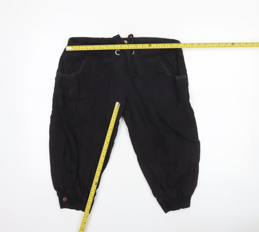 Denim Co Women Black Cotton Jogger Trousers Size 12