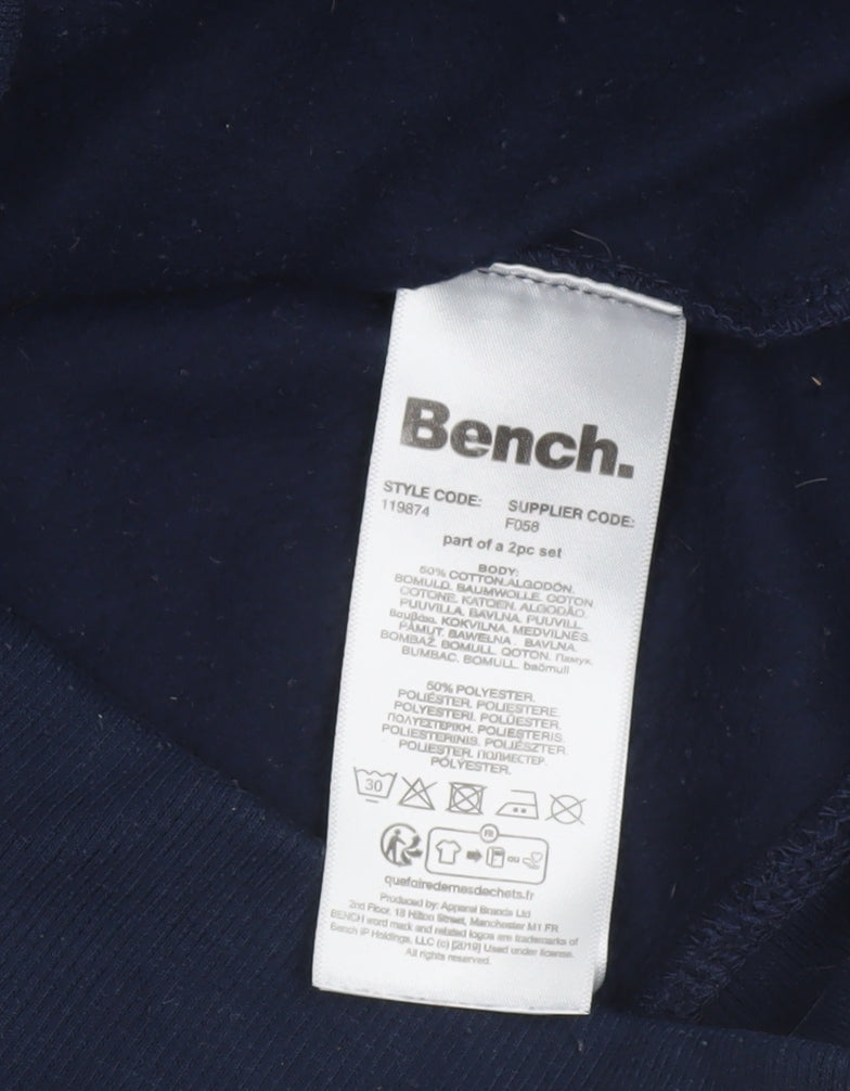 Mens UK S Regular Bench Blue Pullover Hoodie