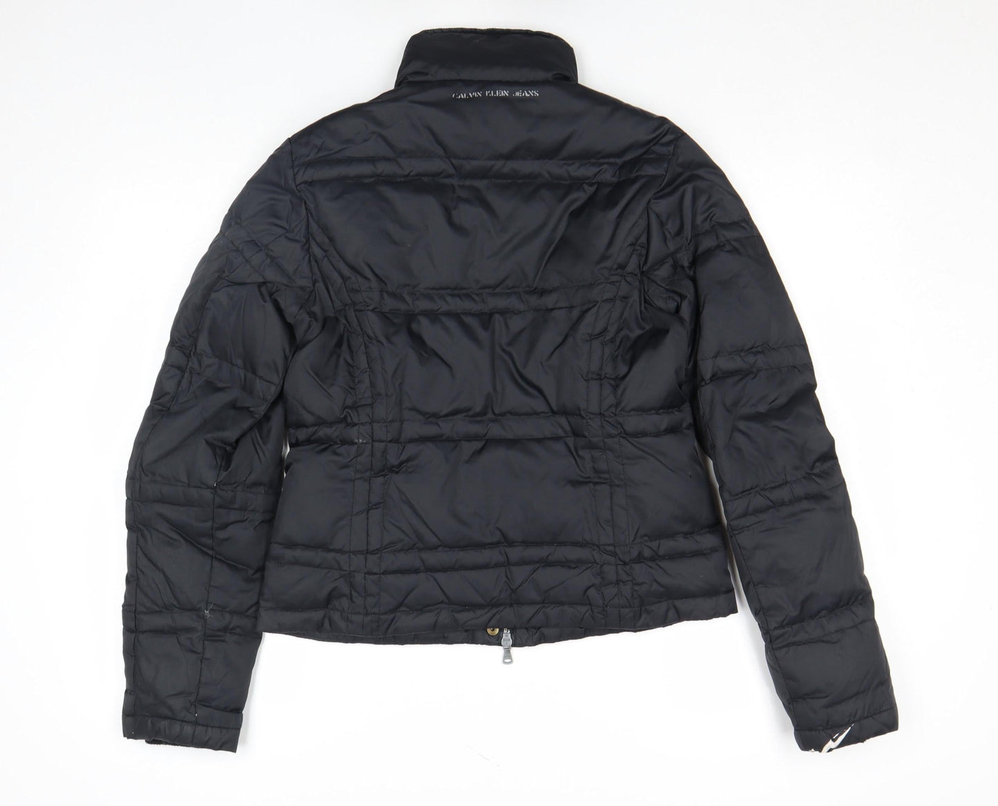 Calvin Klein Jeans Women's Black Puffer Jacket Size S Quilted Winter Coat