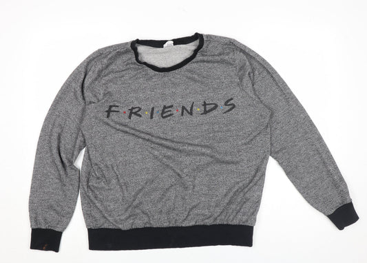 Friends The TV Series Women's Grey Long Sleeve Crew Neck Top Size 16