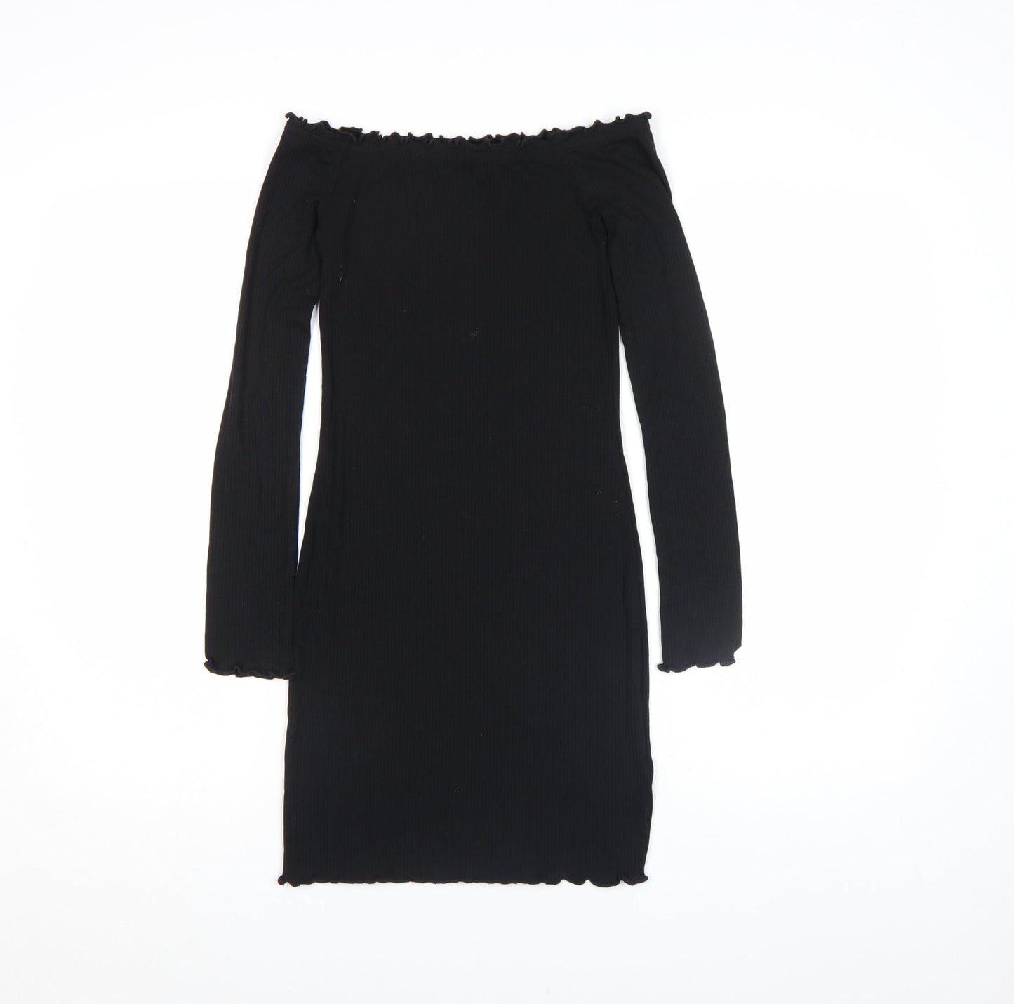 H&M Divided Women's Black XS Off Shoulder Bodycon Dress