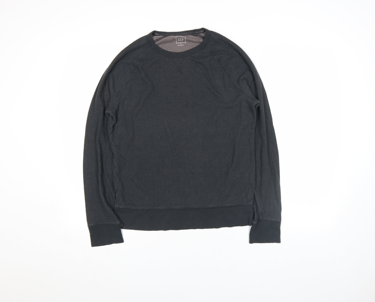 GAP Men Black Regular Fit Long Sleeve Cotton Blend Top Size S