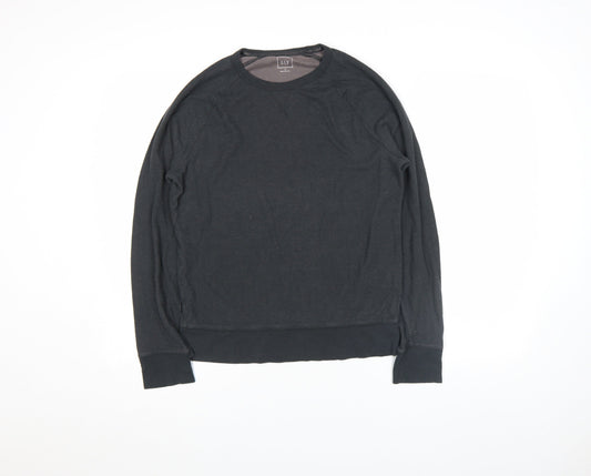 GAP Men Black Regular Fit Long Sleeve Cotton Blend Top Size S