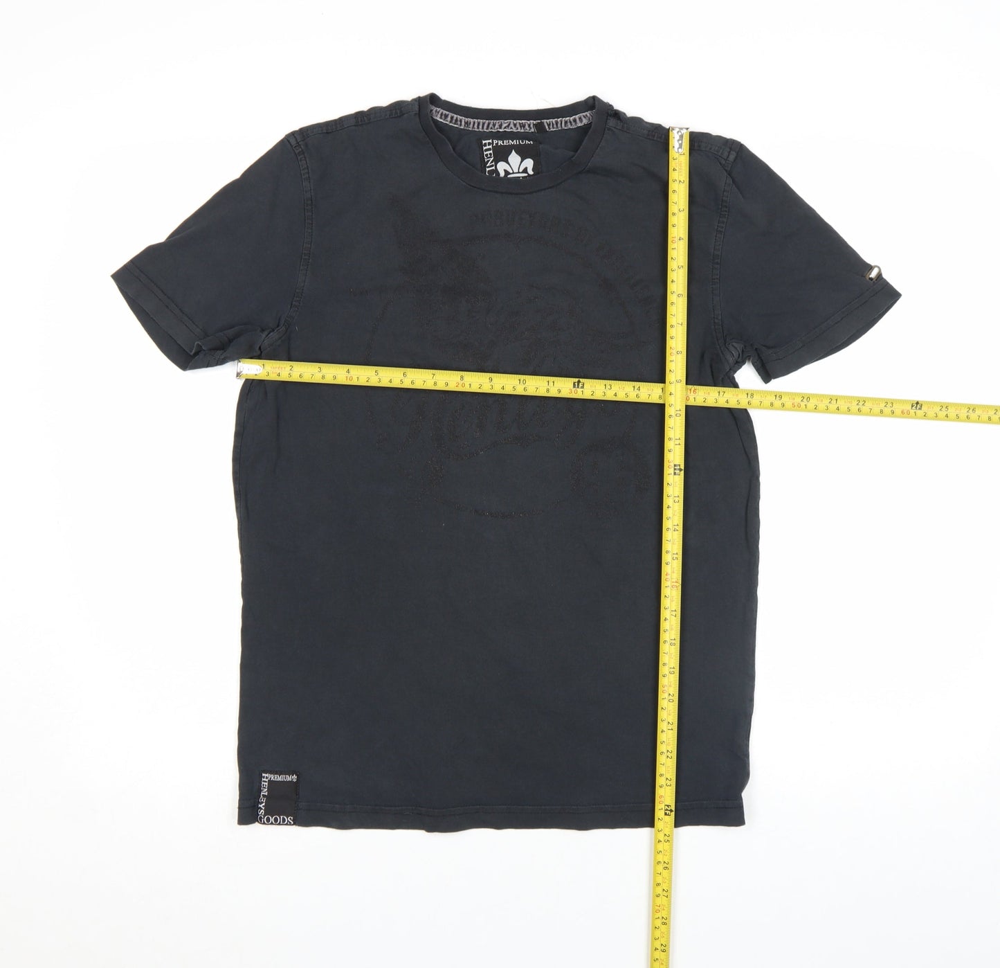 Henleys Men Black Regular Fit Cotton Graphic T-Shirt M