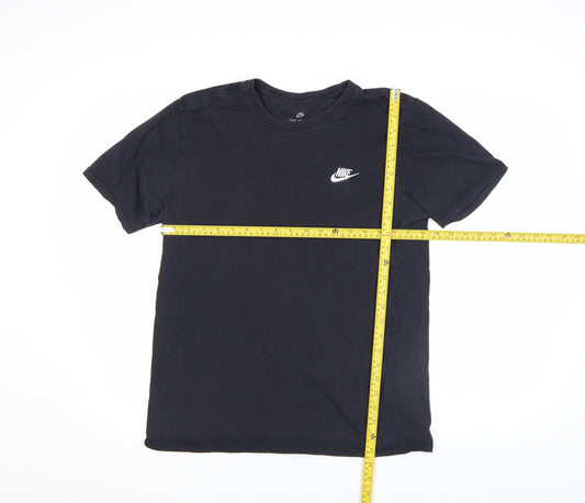 Nike Men's Black Cotton Regular Fit Logo T-Shirt Size M