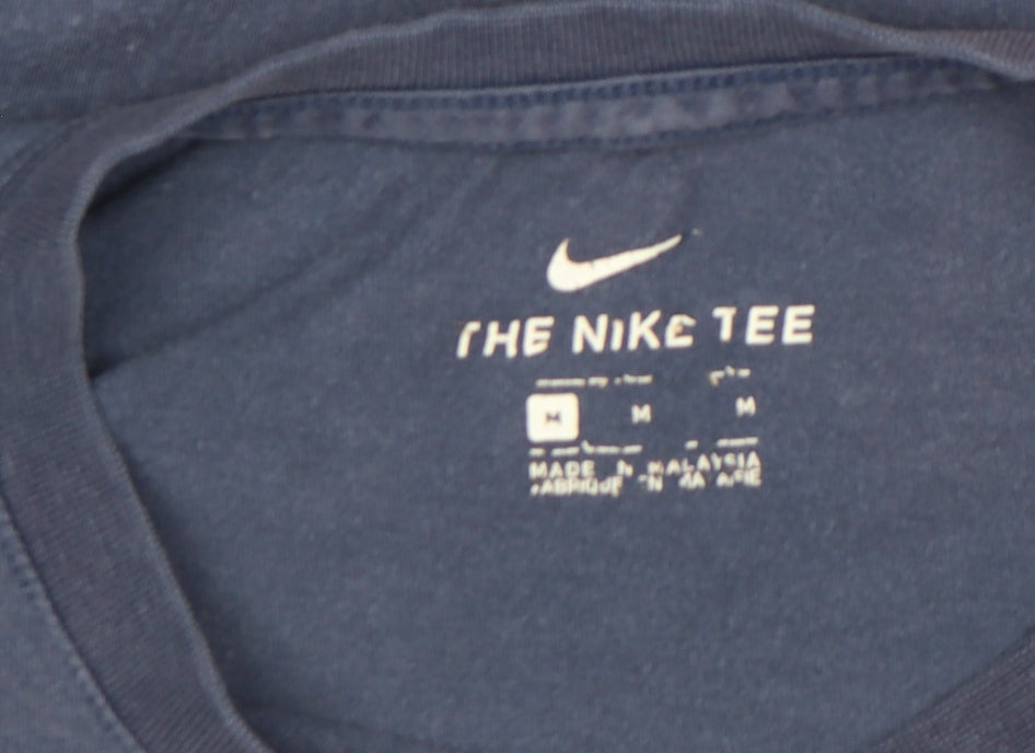 Nike Men's Blue Crew Neck Cotton T-Shirt Medium