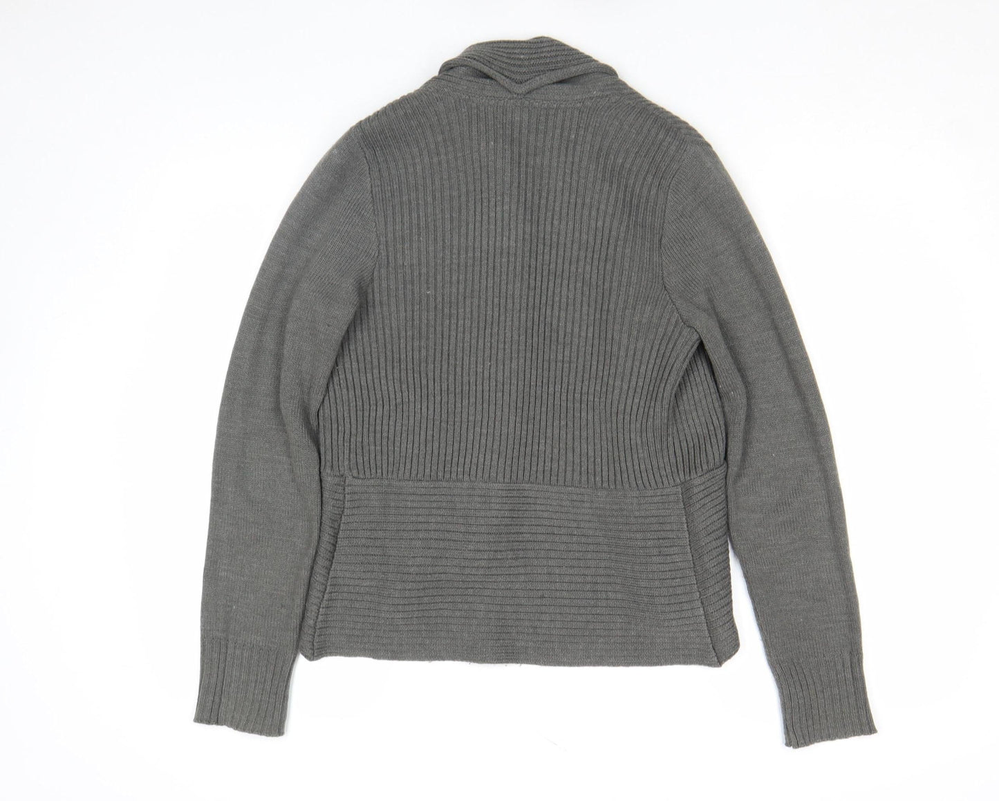 H&M Women’s Grey Ribbed Knit Long Sleeve Cardigan Size S