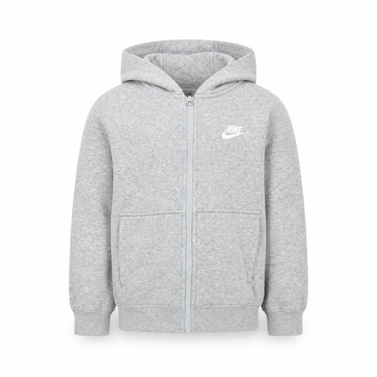 Nike Boys Grey Full Zip Hoodie Fleece 7-8 Years Regular Fit