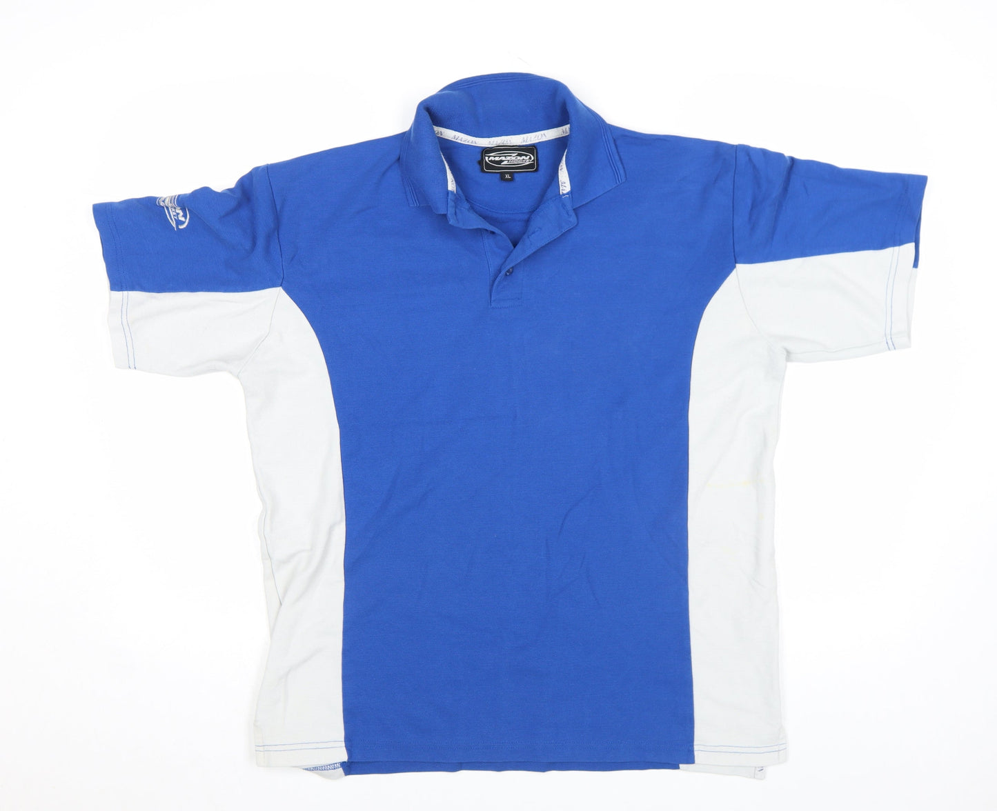 Mazon Hockey Men's Blue White XL Short Sleeve Polo Shirt