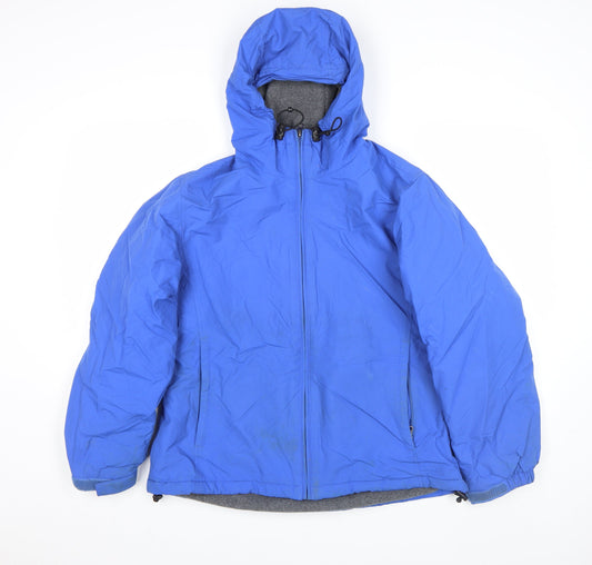 Womens UK Size S Regular Lands' End Blue Synthetic Jacket