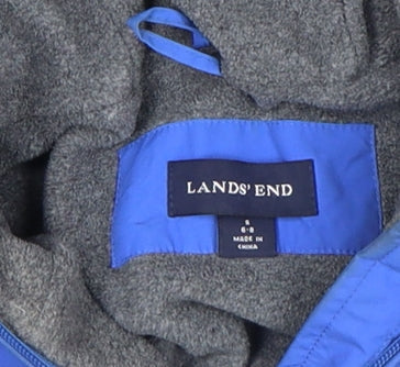 Womens UK Size S Regular Lands' End Blue Synthetic Jacket