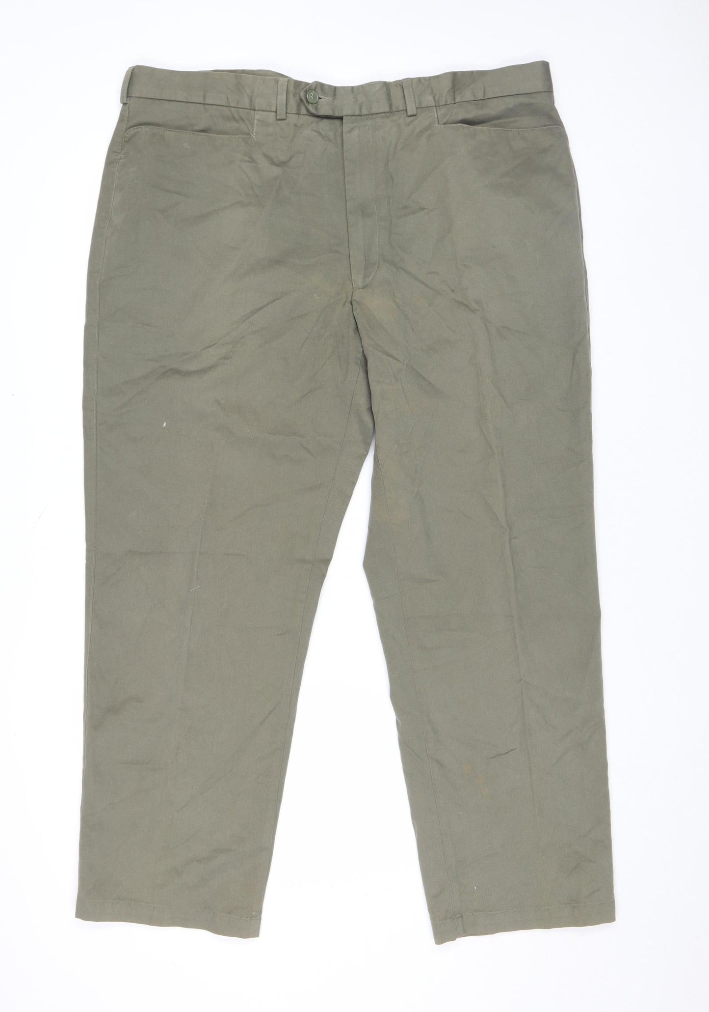 Marks and Spencer Men’s Green Modern Chino Trousers Size 32 Regular Fit
