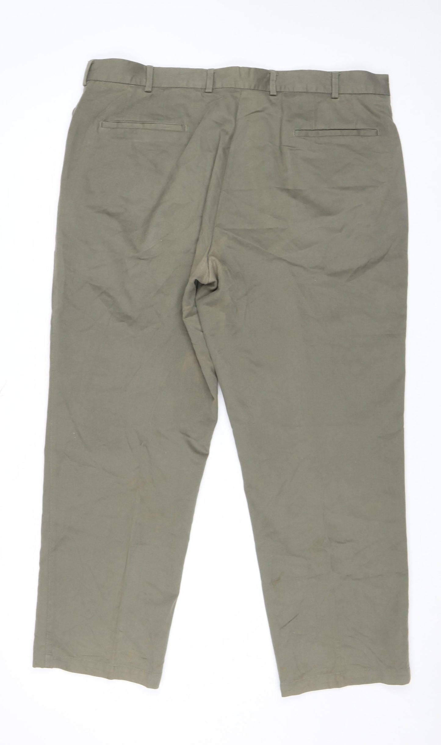 Marks and Spencer Men’s Green Modern Chino Trousers Size 32 Regular Fit
