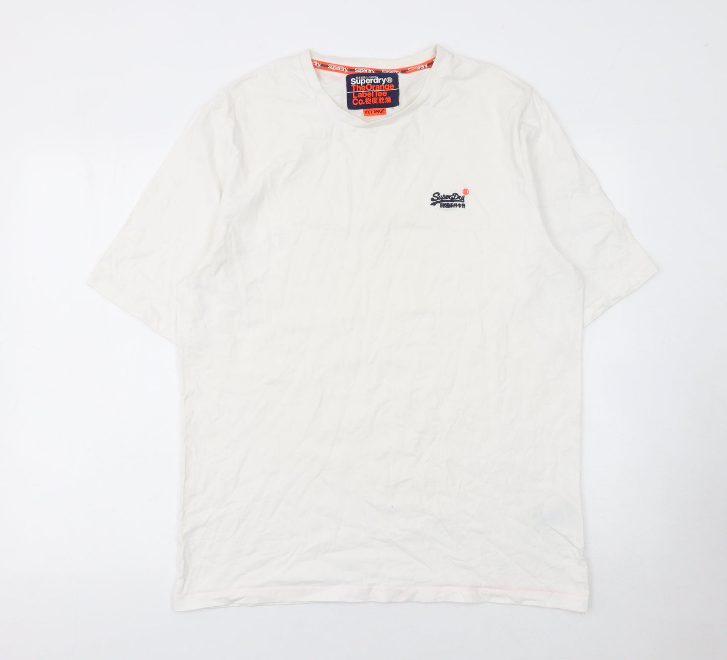Mens UK Size 2XL Superdry White  Cotton T-Shirt