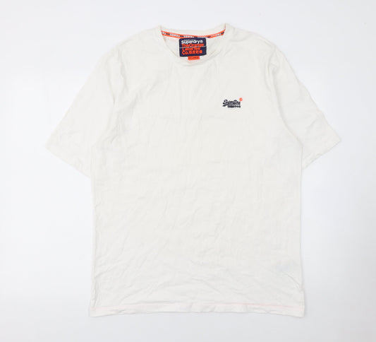 Mens UK Size 2XL Superdry White  Cotton T-Shirt