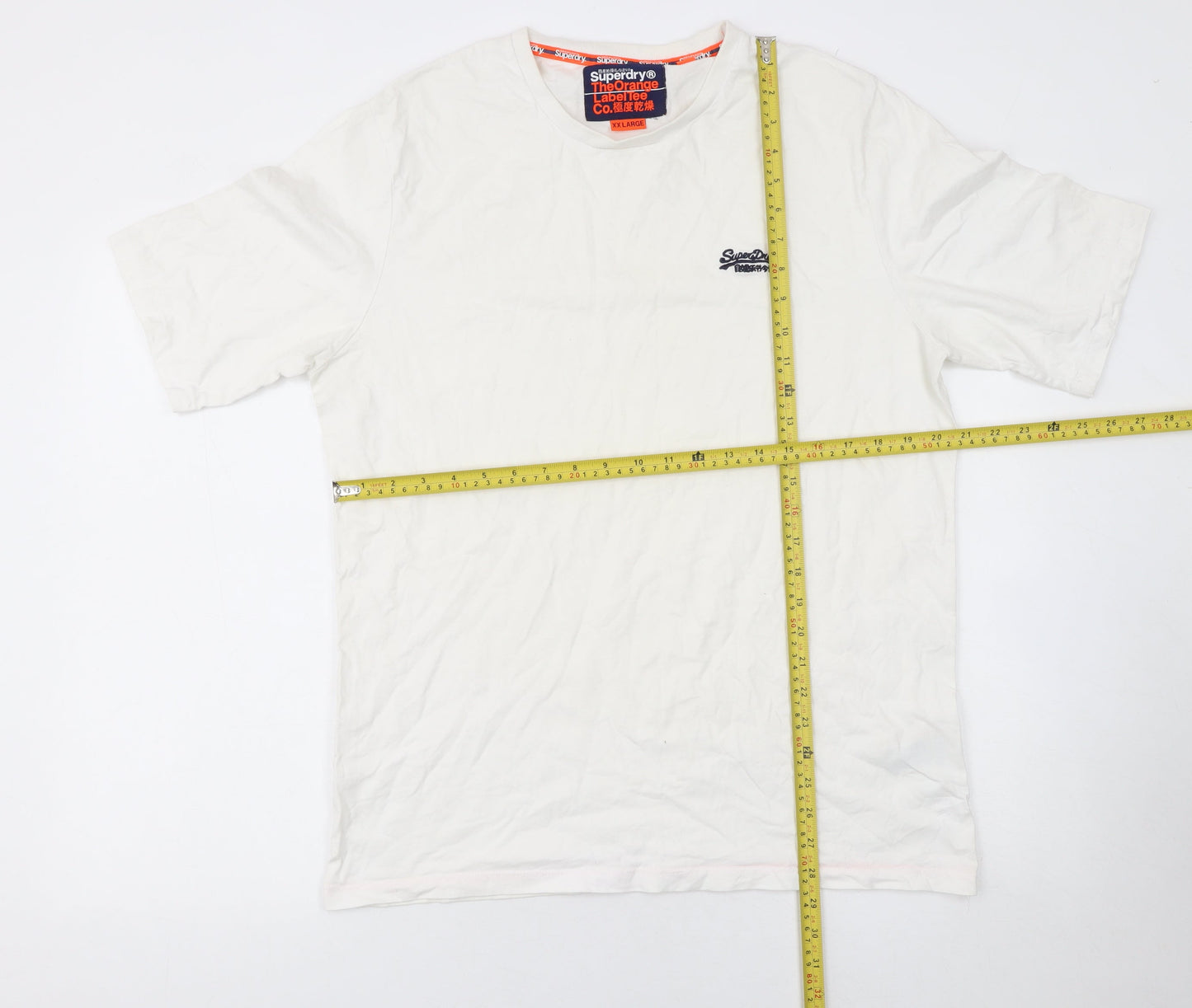 Mens UK Size 2XL Superdry White  Cotton T-Shirt